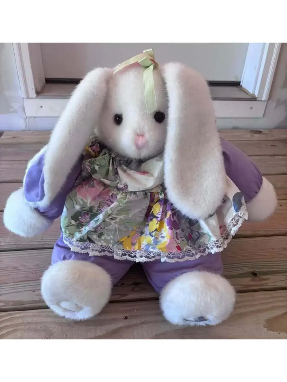 Vintage Ruffles White Plush Bunny 1990’s